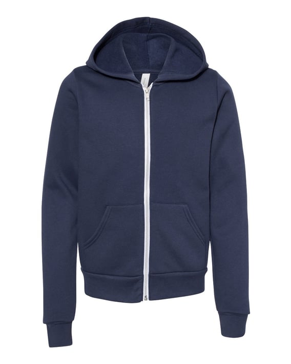 Front view of Youth Sponge Fleece Full-Zip Hoodie