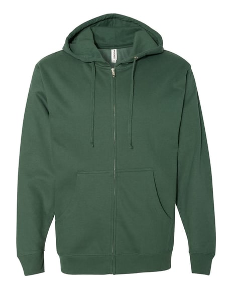 Frontview ofMidweight Full-Zip Hooded Sweatshirt
