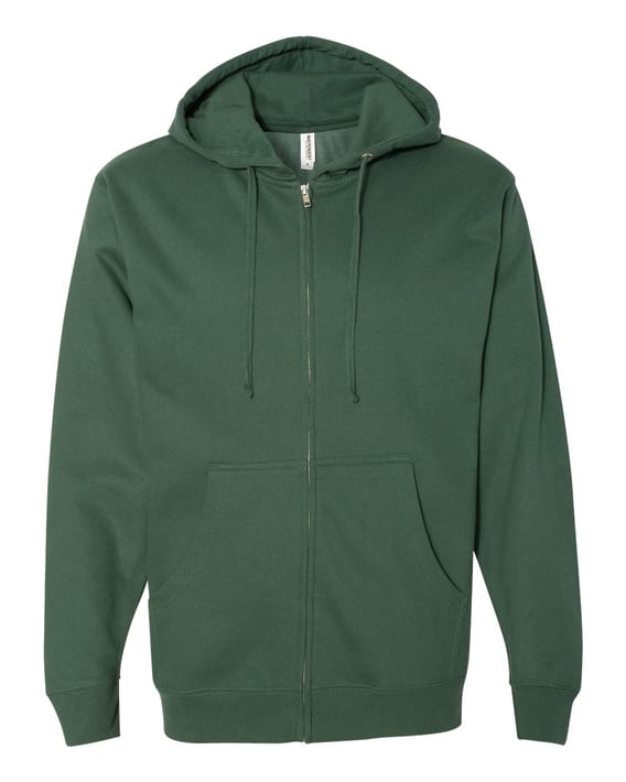 Front view of Midweight Full-Zip Hooded Sweatshirt