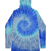 Front view of Tie-Dyed Hooded Long Sleeve T-Shirt
