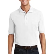 Front view of Heavyweight Cotton Pique Polo With Pocket