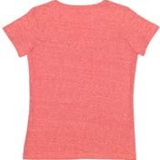 Back view of Ladies’ V-Neck Harborside Melange Jersey T-Shirt