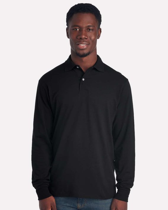 Front view of Dri-Power® Long Sleeve Polo