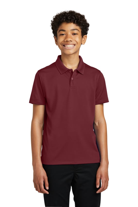Front view of Youth Dry Zone® UV Micro-Mesh Polo