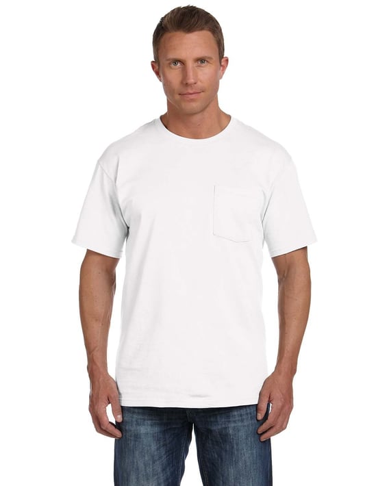 Front view of Adult HD Cotton™ Pocket T-Shirt