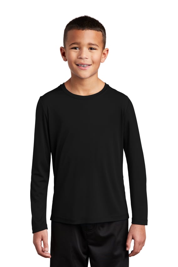 Front view of Youth Posi-UV® Pro Long Sleeve Tee