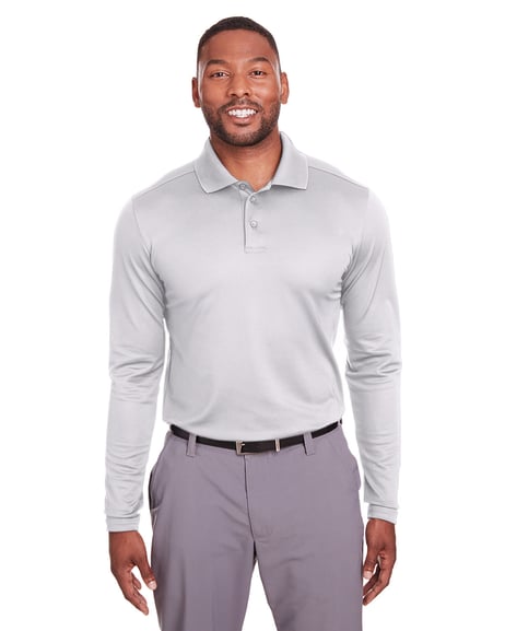 Front view of Mens Corporate Long-Sleeve Performance Polo