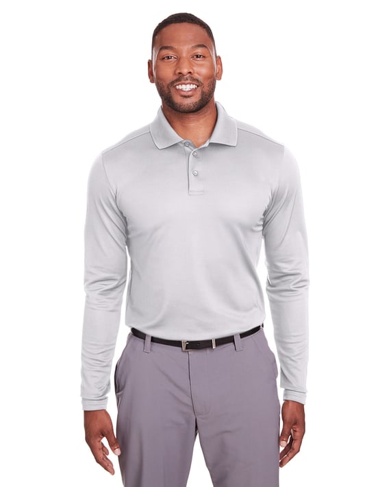 Front view of Mens Corporate Long-Sleeve Performance Polo