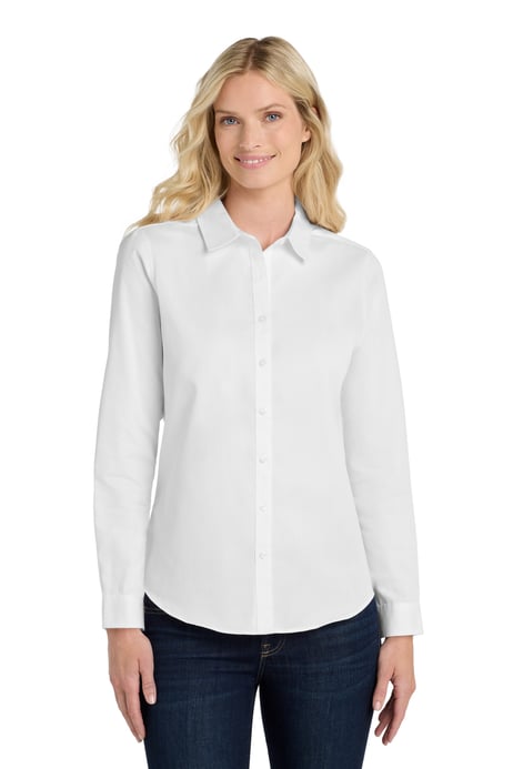 Front view of Women's Long Sleeve SuperPro React Twill Shirt