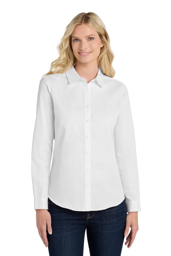 Front view of Women’s Long Sleeve SuperPro React Twill Shirt
