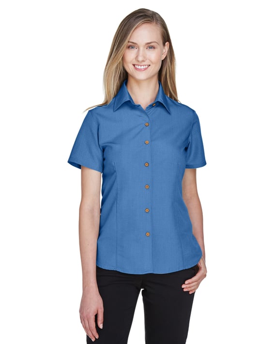 Front view of Ladies’ Barbados Textured Camp Shirt