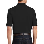 Back view of Heavyweight Cotton Pique Polo With Pocket