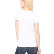Back view of Ladies’ Jersey Short-Sleeve V-Neck T-Shirt