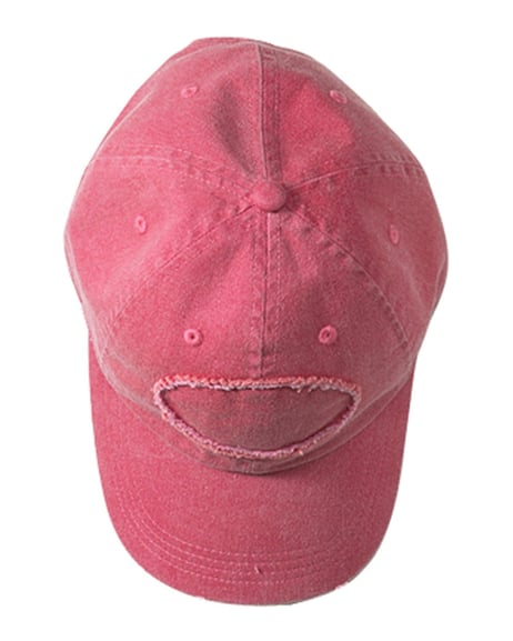 Frontview ofPigment-Dyed Raw-Edge Patch Baseball Cap