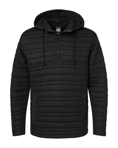 Front view of Horizon Quilted Anorak Hooded Pullover