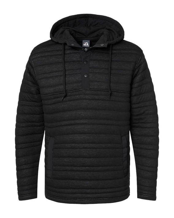 Front view of Horizon Quilted Anorak Hooded Pullover