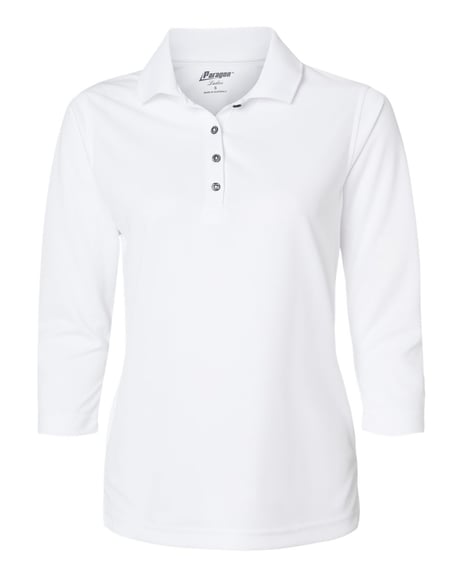 Front view of Women's Lady Palm Three-Quarter Sleeve Polo