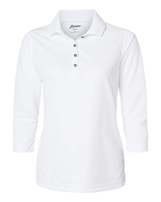 Front view of Women’s Lady Palm Three-Quarter Sleeve Polo