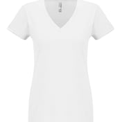 Front view of Ladies’ Sueded V-Neck T-Shirt