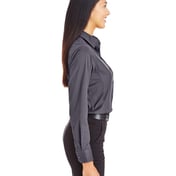 Side view of Women’s CrownLux Performance® Tonal Mini Check Woven Dress Shirt