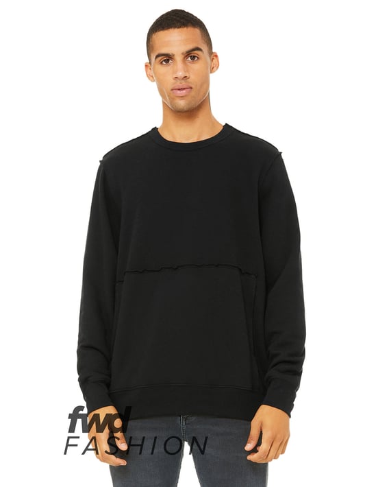 Front view of FWD Fashion Unisex Raw Seam Crewneck Pullover