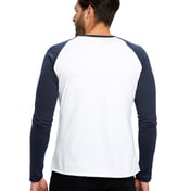 Back view of Men’s 4.3 Oz. Long-Sleeve Triblend Baseball Raglan