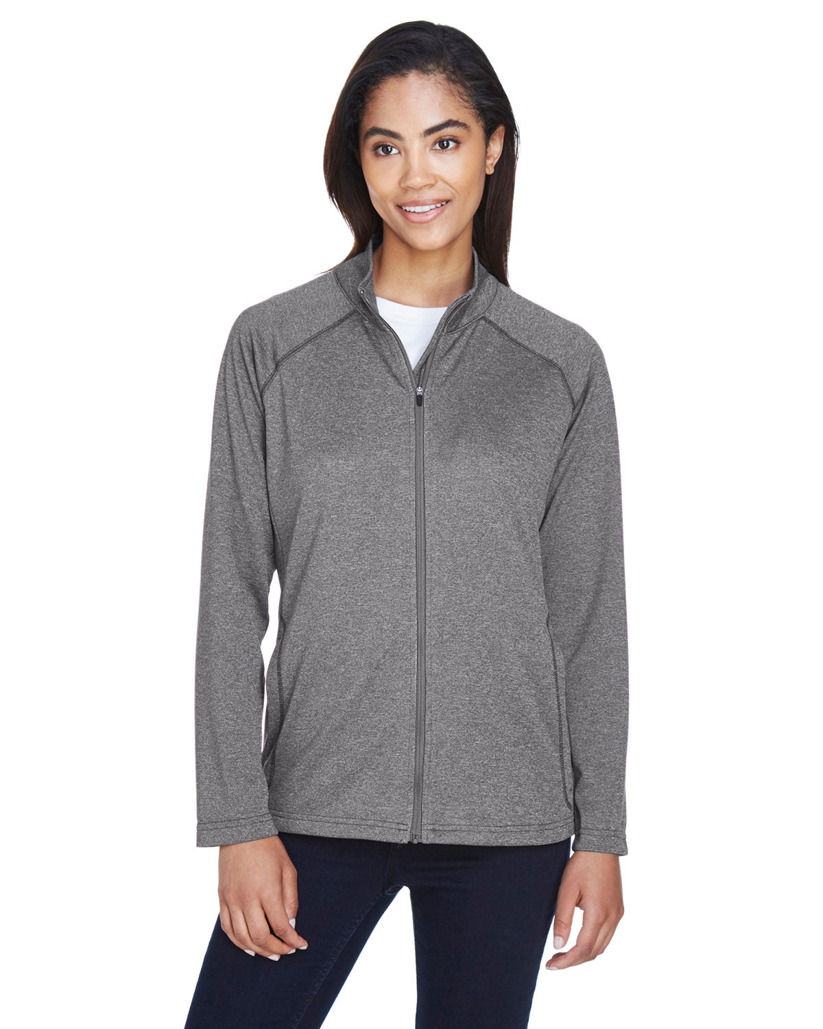 Front view of Ladies’ Stretch Tech-Shell® Compass Full-Zip