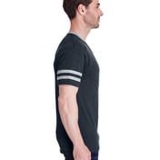 Side view of Adult TRI-BLEND Varsity Ringer T-Shirt