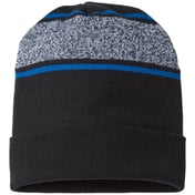 Front view of USA-Made Variegated Striped Cuffed Beanie