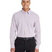 Front view of CrownLux Performance® Micro Windowpane Woven Dress Shirt