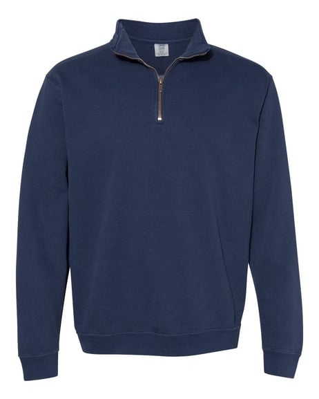 Front view of Garment-Dyed Quarter Zip Sweatshirt