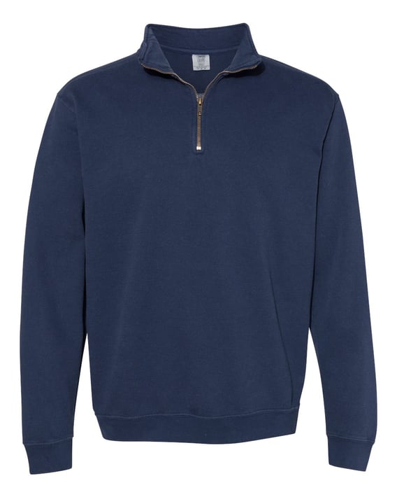 Front view of Garment-Dyed Quarter Zip Sweatshirt