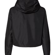 Back view of Women’s Lightweight Quarter-Zip Pullover Crop Windbreaker