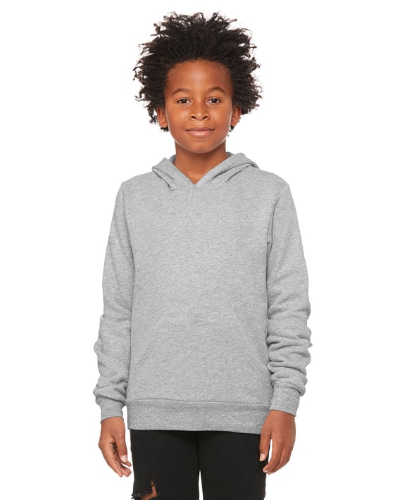 Front view of Youth Sponge Fleece Pullover Hooded Sweatshirt