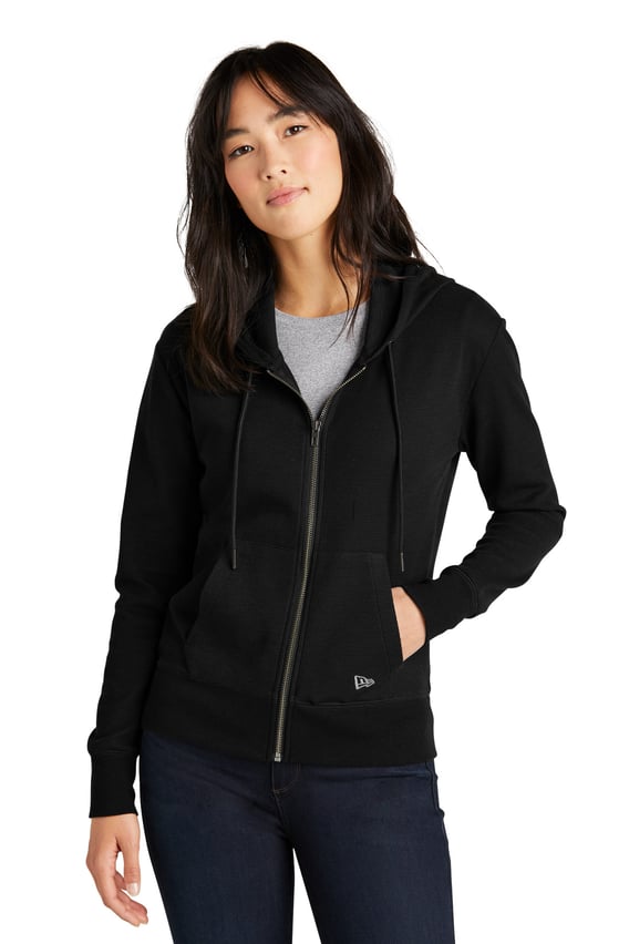 Front view of Ladies Thermal Full-Zip Hoodie