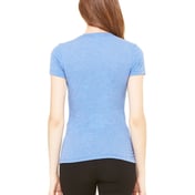 Back view of Ladies’ Triblend Short-Sleeve Deep V-Neck T-Shirt