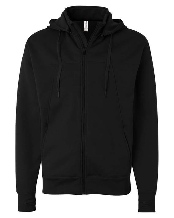 Front view of Poly-Tech Full-Zip Hooded Sweatshirt
