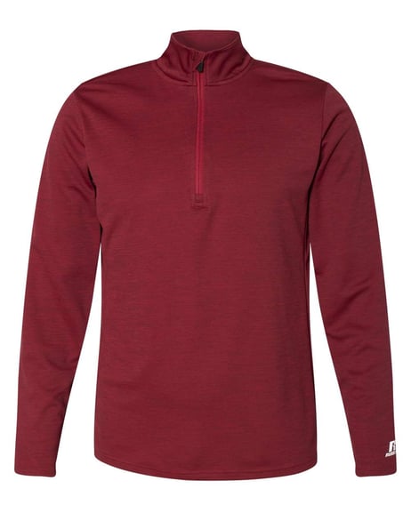 Front view of Striated Quarter-Zip Pullover
