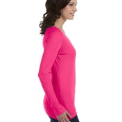 Side view of Ladies’ Featherweight Long-Sleeve Scoop T-Shirt