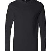 Front view of Jersey Hooded Long Sleeve Tee