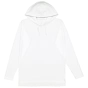 Front view of Fine Jersey Hooded Long Sleeve Raglan T-Shirt