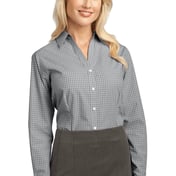Front view of Ladies Plaid Pattern Easy Care Shirt