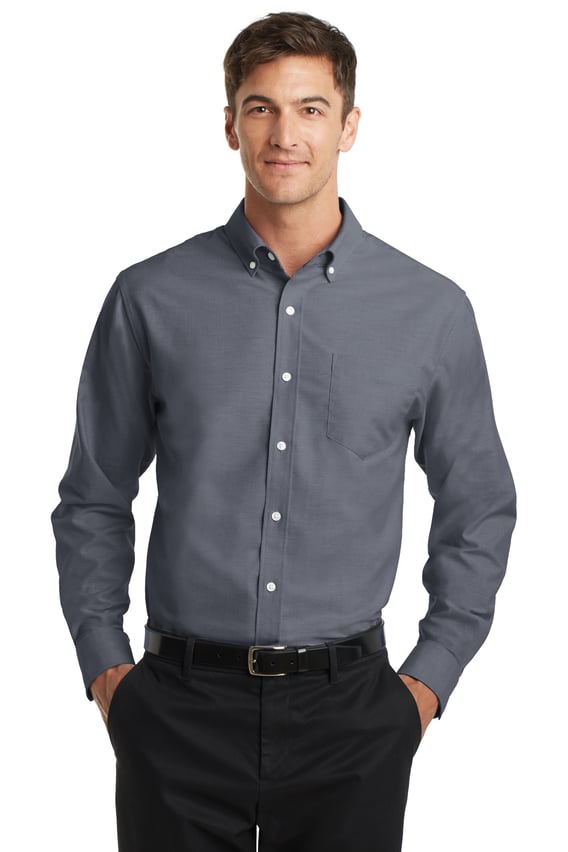 Front view of Tall SuperPro Oxford Shirt