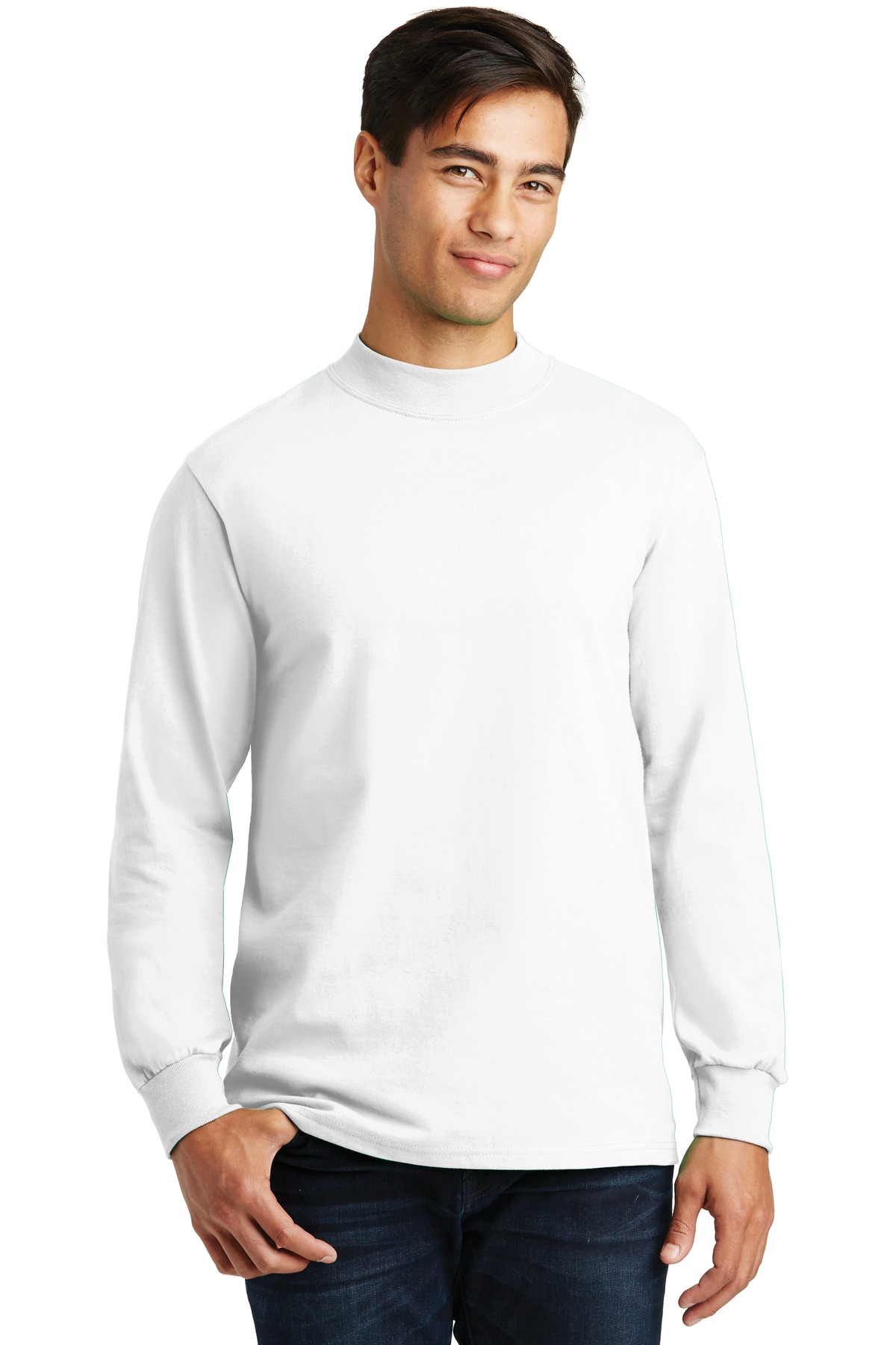 Front view of Essential Mock Turtleneck