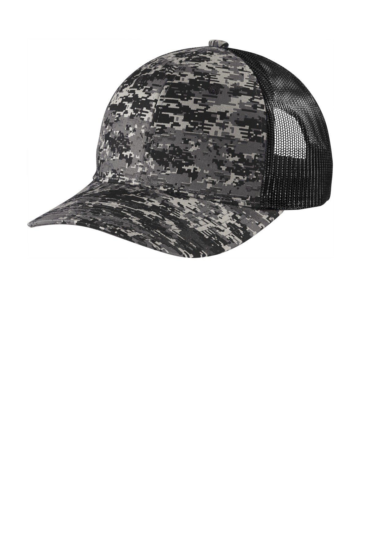 Front view of Digi Camo Snapback Trucker Cap