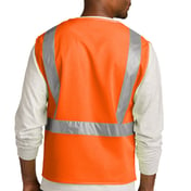 Back view of ANSI 107 Class 2 Mesh Zippered Vest