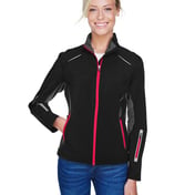 Front view of Ladies’ Pursuit Three-Layer Light Bonded Hybrid Soft Shell Jacket With Laser Perforation