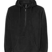 Front view of Polar Fleece Quarter-Zip Hooded Pullover
