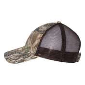Side view of Mesh-Back Camo With Flag Undervisor Cap
