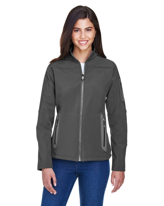Front view of Ladies’ Three-Layer Fleece Bonded Soft Shell Technical Jacket